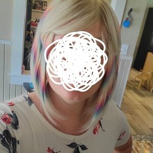 Beautiful Rainbow Bob wig